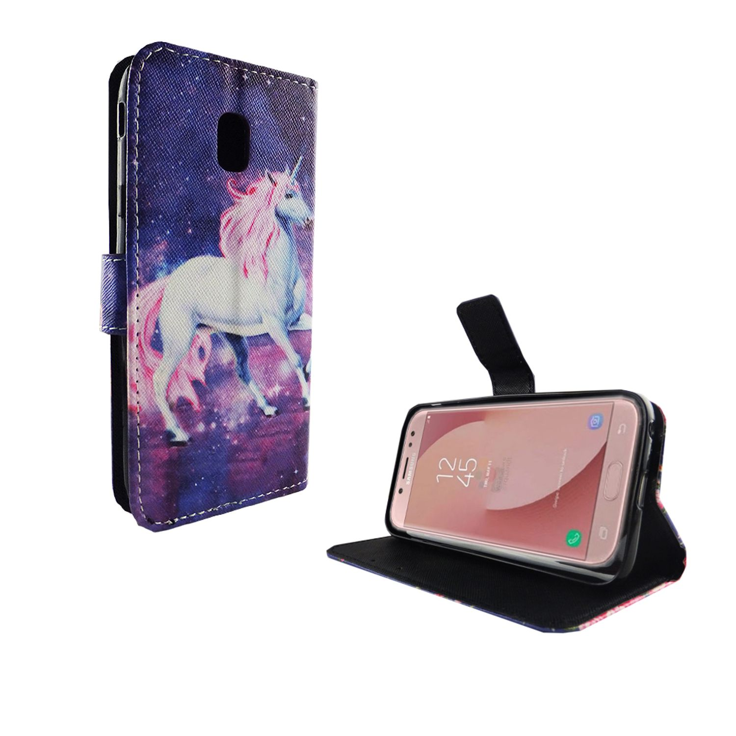 Handyhülle mit Einhorn-Design, Telefon innen, mit weißem Hintergrund.