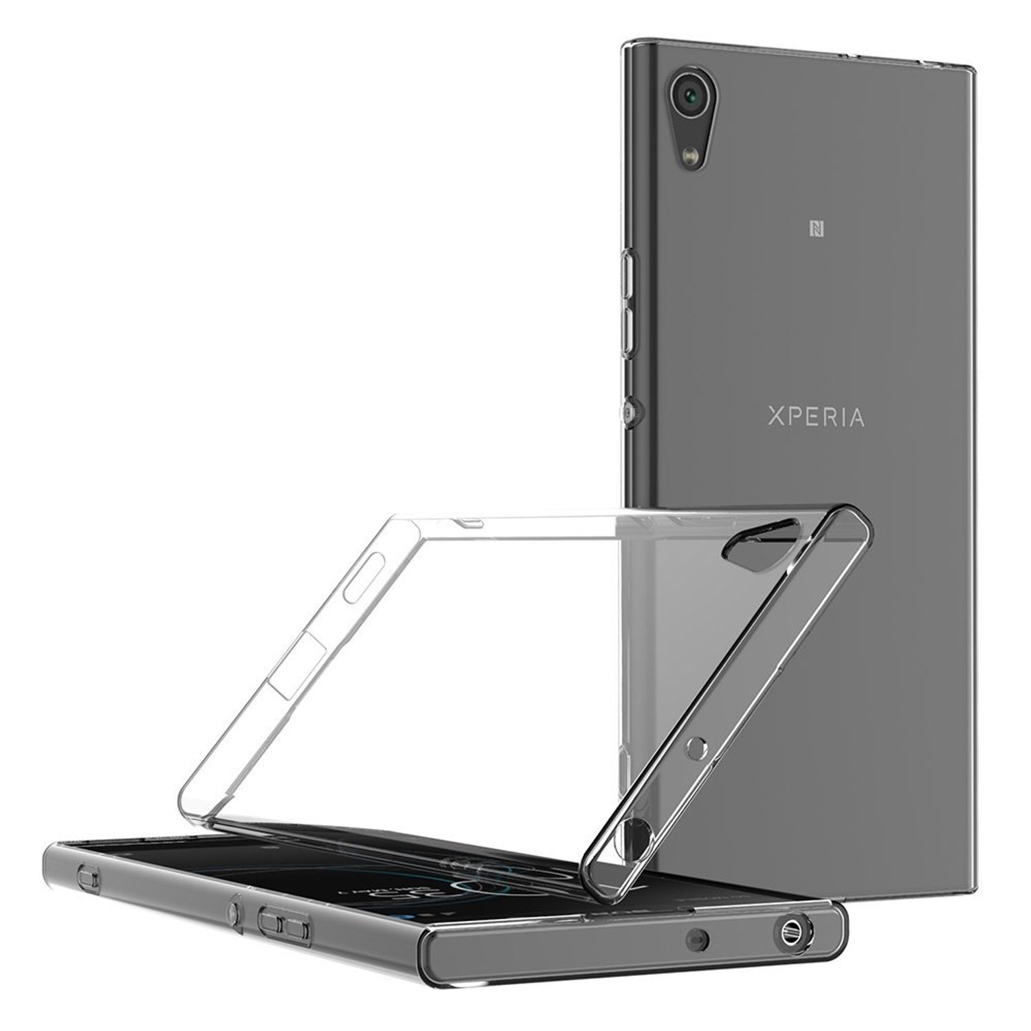 Transparent Xperia Bumper, Dünn Ultra XA1, DESIGN Backcover, Sony, KÖNIG Handyhülle