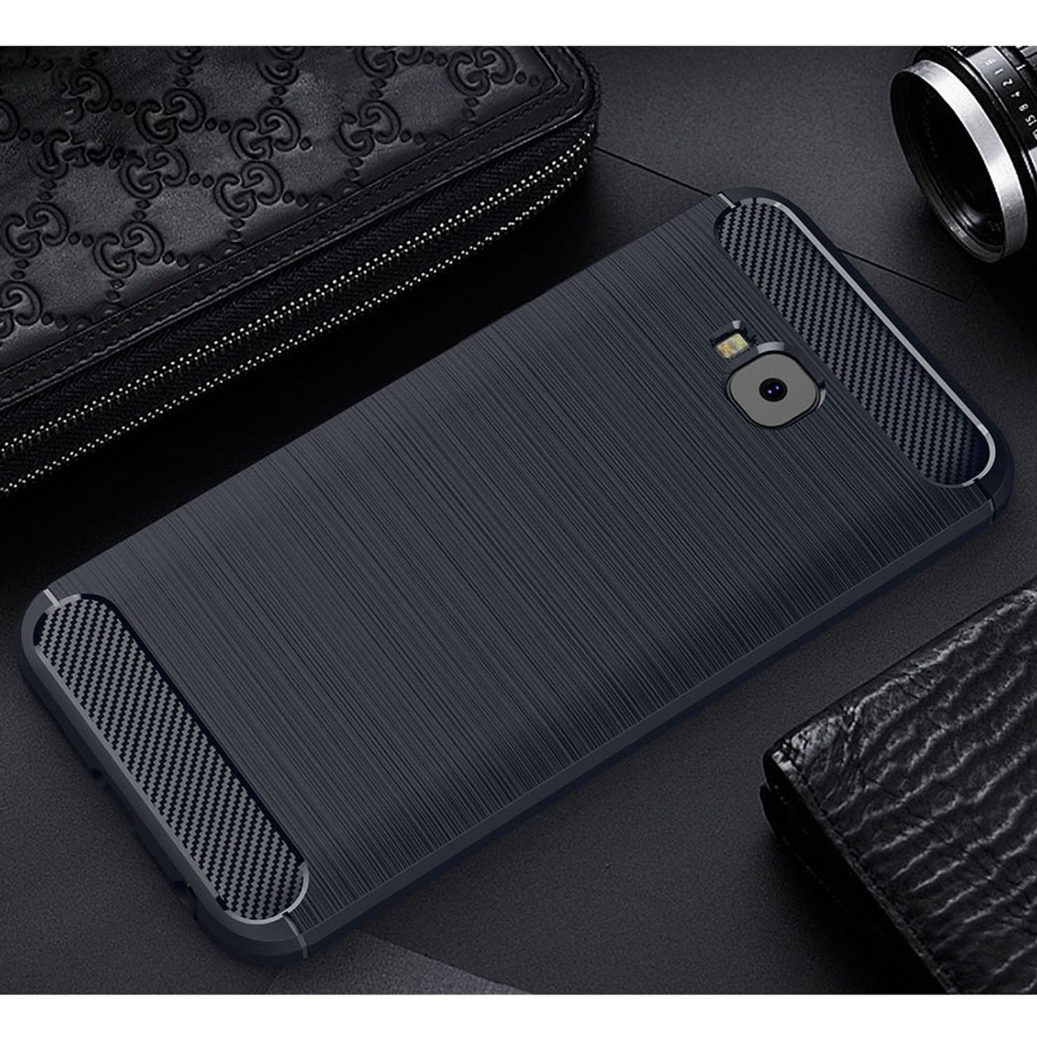 Zenfone Optik, Carbon Backcover, KÖNIG ASUS, Selfie DESIGN ZD553KL, 4 Handyhülle Blau