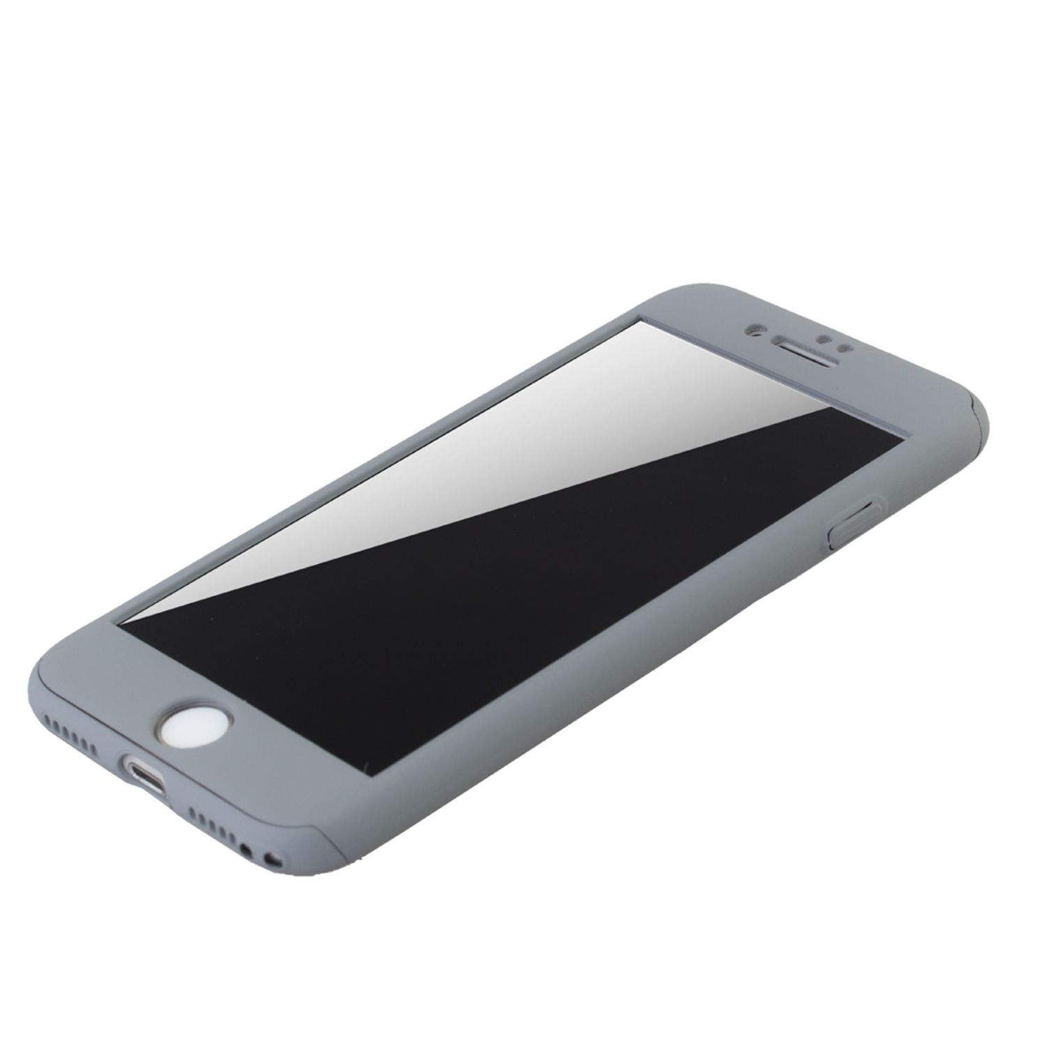 KÖNIG DESIGN Handyhülle Cover, Grau iPhone Grad Schutz, / 6 6s Plus, Full 360 Apple