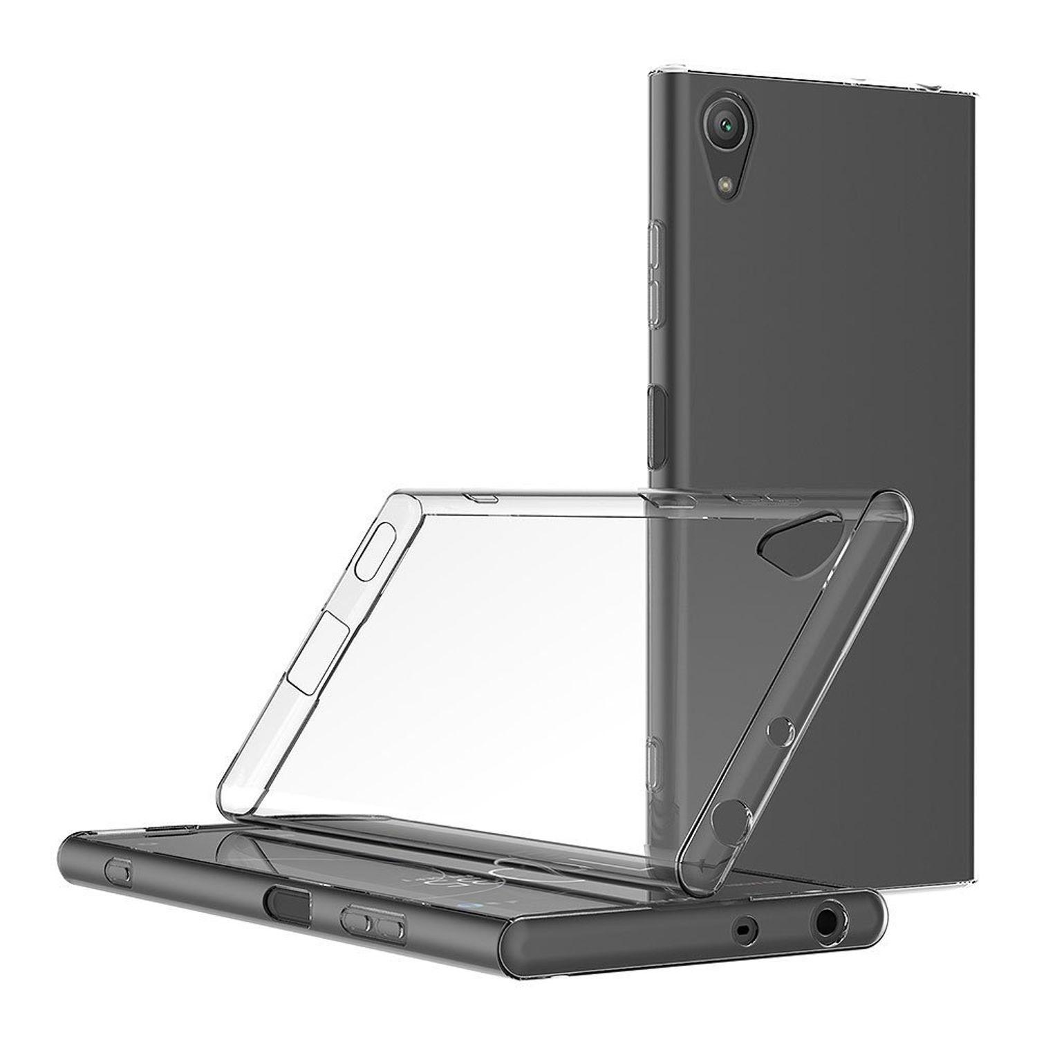 Transparent Ultra Bumper, Handyhülle Backcover, XA1 Sony, Plus, DESIGN KÖNIG Dünn Xperia