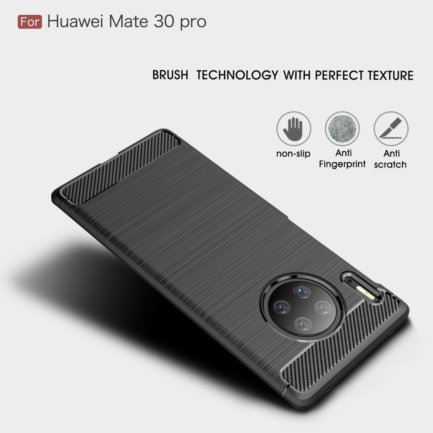 KÖNIG DESIGN Grau Pro, Backcover, Huawei, Mate Carbon 30 Handyhülle Optik