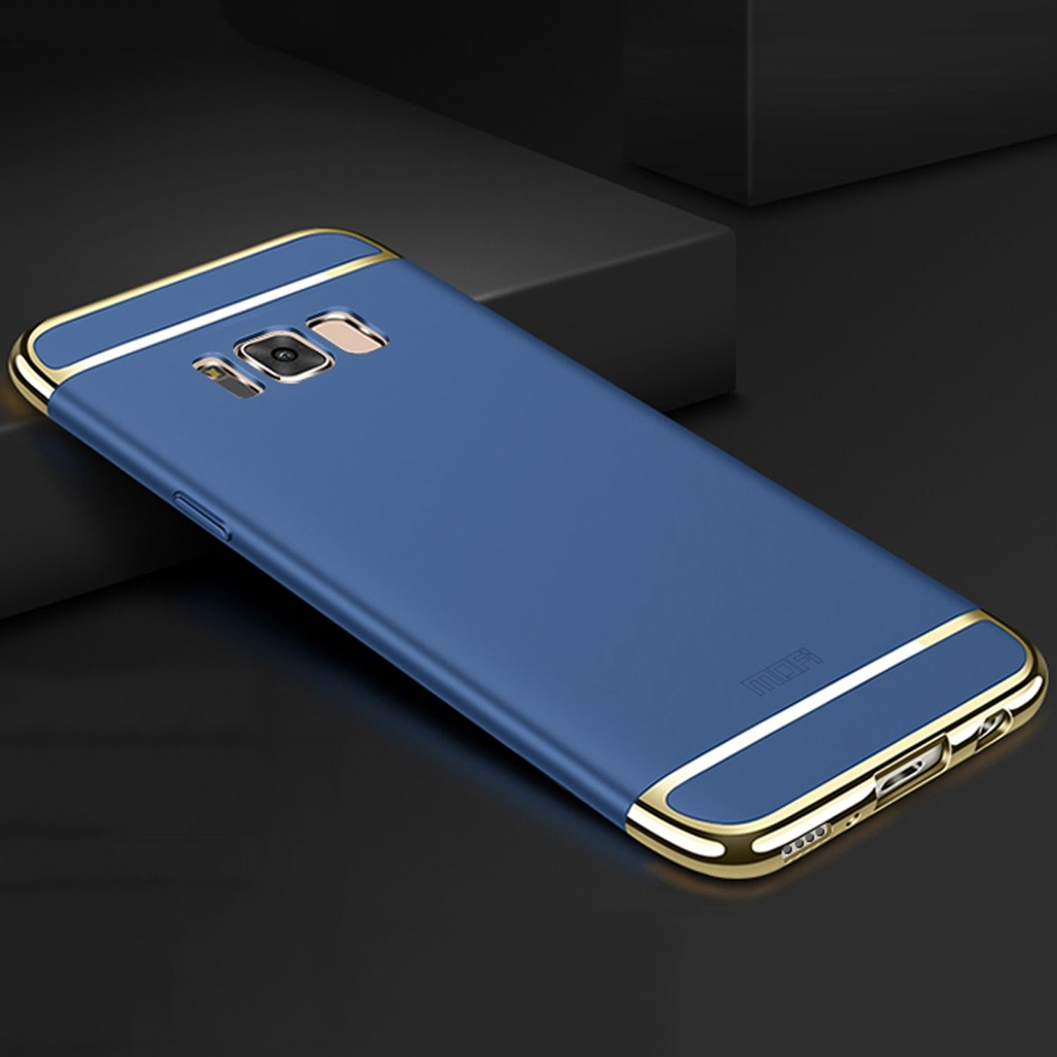 KÖNIG DESIGN Schutzhülle, Backcover, Samsung, Galaxy Blau S8