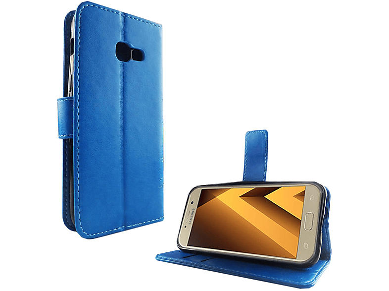 KÖNIG DESIGN Schutzhülle, Bookcover, Samsung, Blau A3 Galaxy (2017)