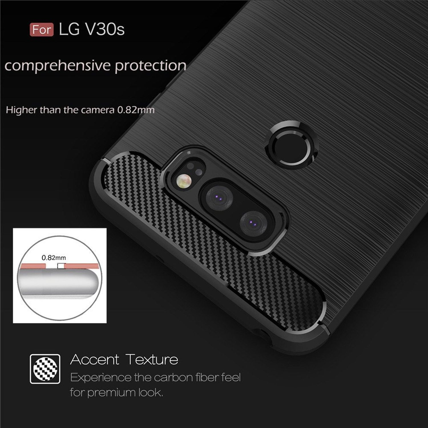 DESIGN V30S, Schwarz Backcover, Schutzhülle, LG, KÖNIG