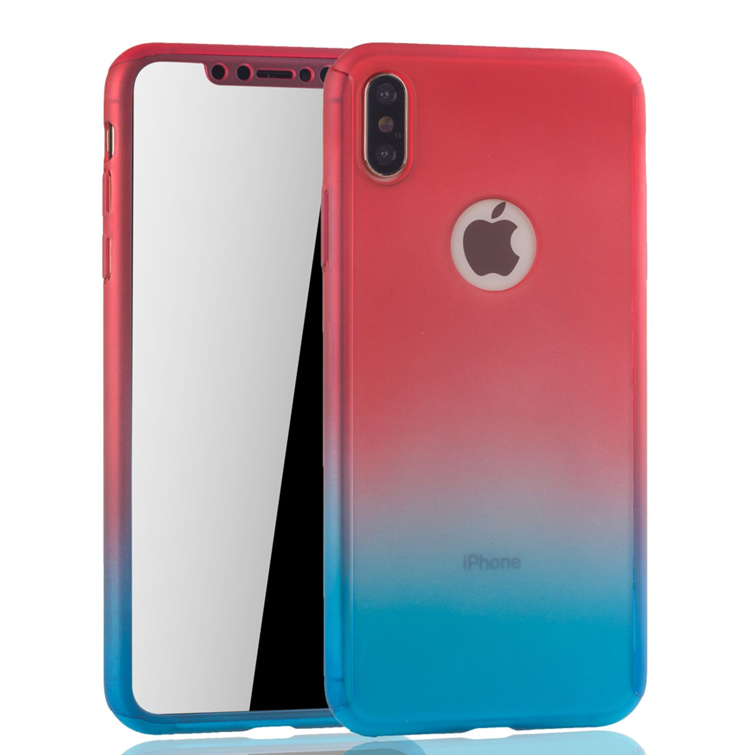 Rot-Blau-Verlauf-Handyhülle. iPhone. Isoliert auf weißem Hintergrund.