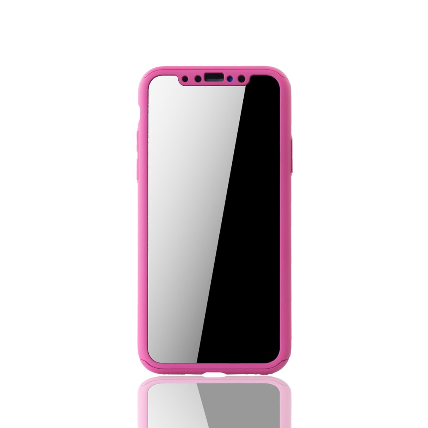 KÖNIG DESIGN Schutzhülle, Full Cover, iPhone X, Pink Apple