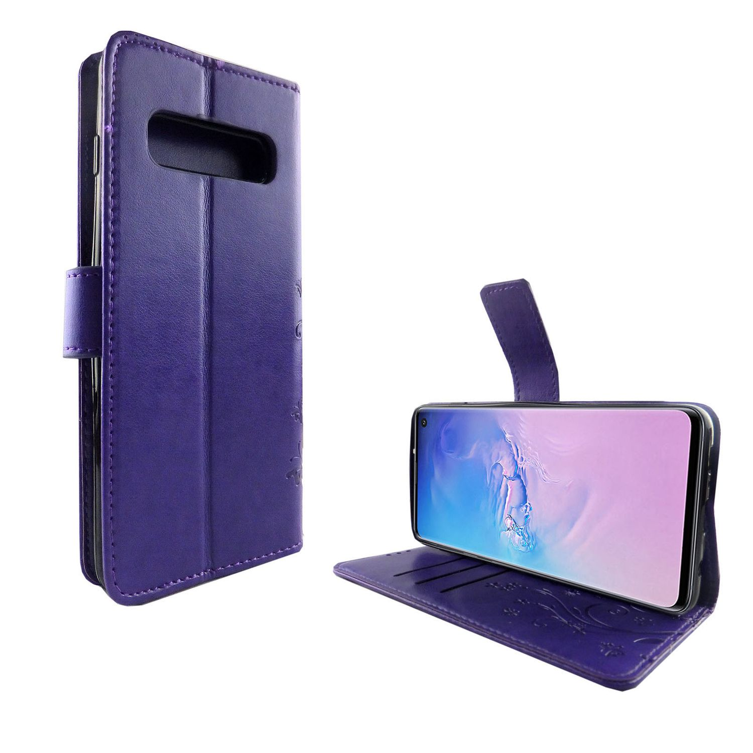 Samsung, Bookcover, Galaxy S10, KÖNIG Violett Handyhülle, DESIGN