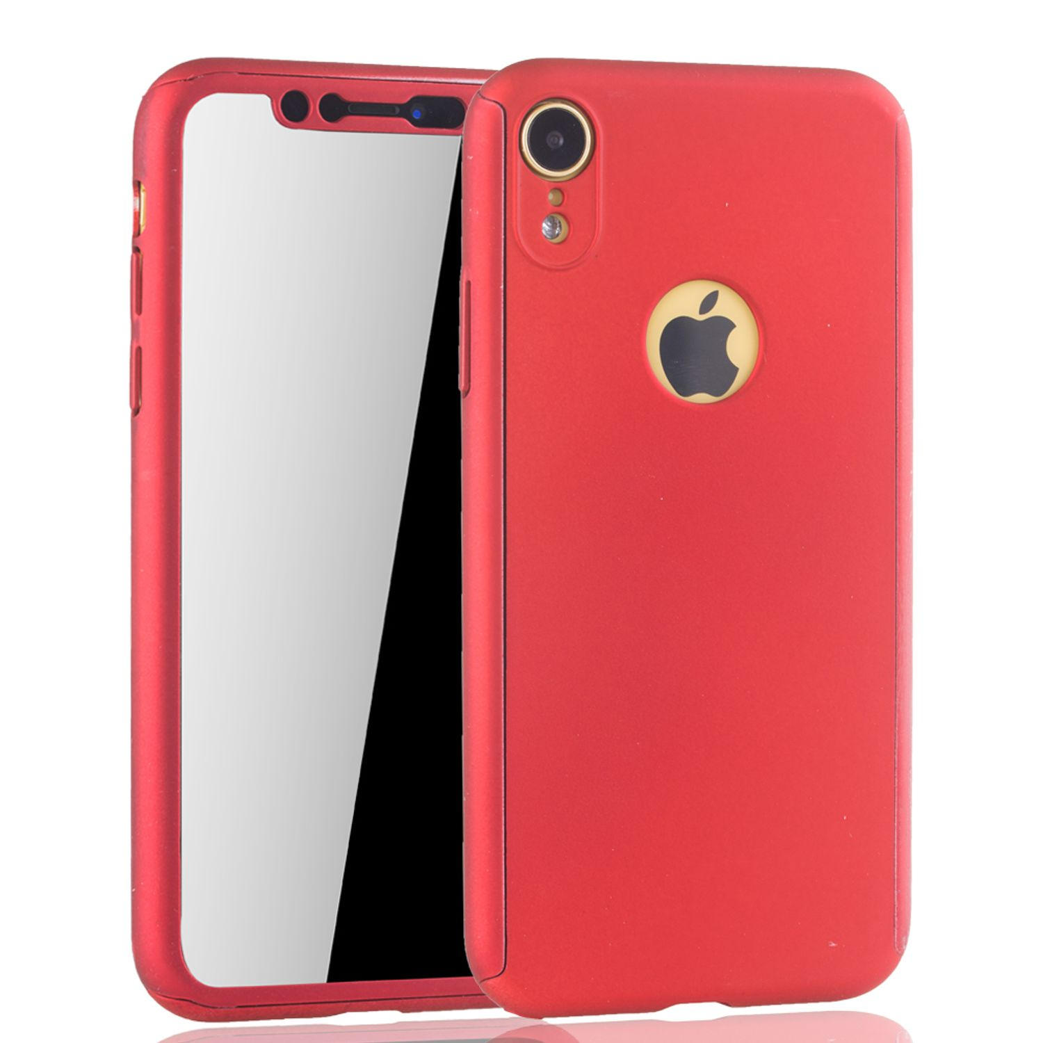 KÖNIG Cover, iPhone Schutzhülle, Full DESIGN Rot Apple, XR,