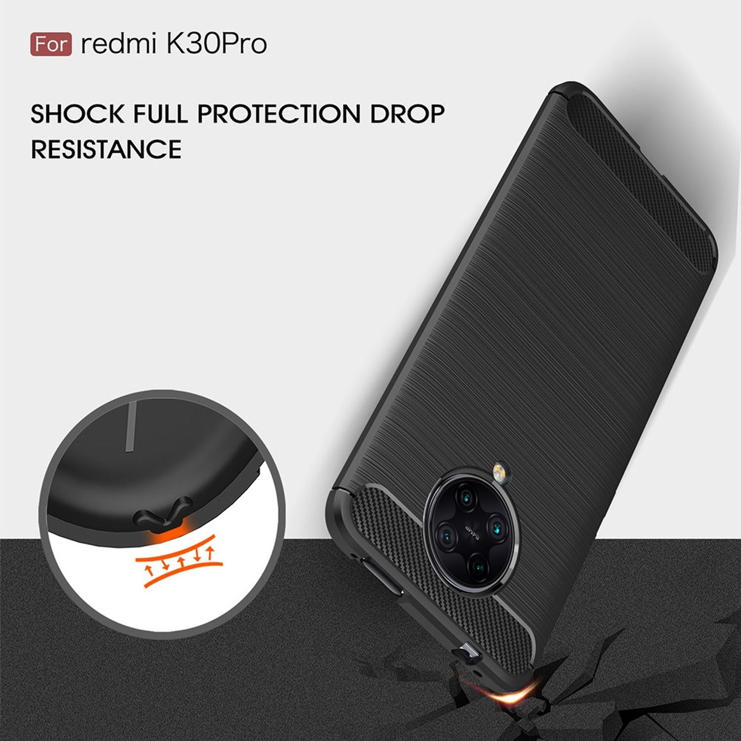 KÖNIG DESIGN Backcover, Xiaomi, Grau K30 Redmi Schutzhülle, Pro