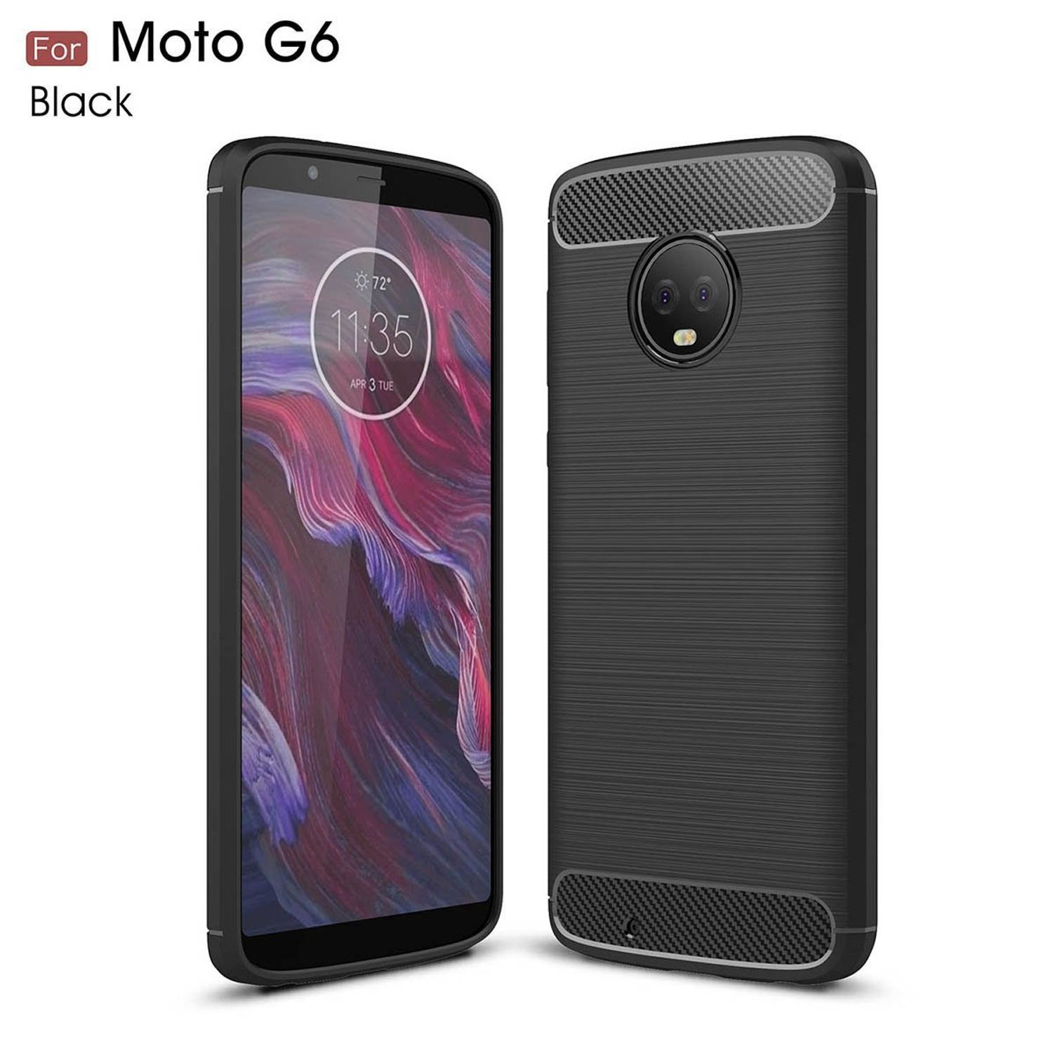 DESIGN Backcover, KÖNIG Motorola, Schutzhülle, Schwarz G6, Moto