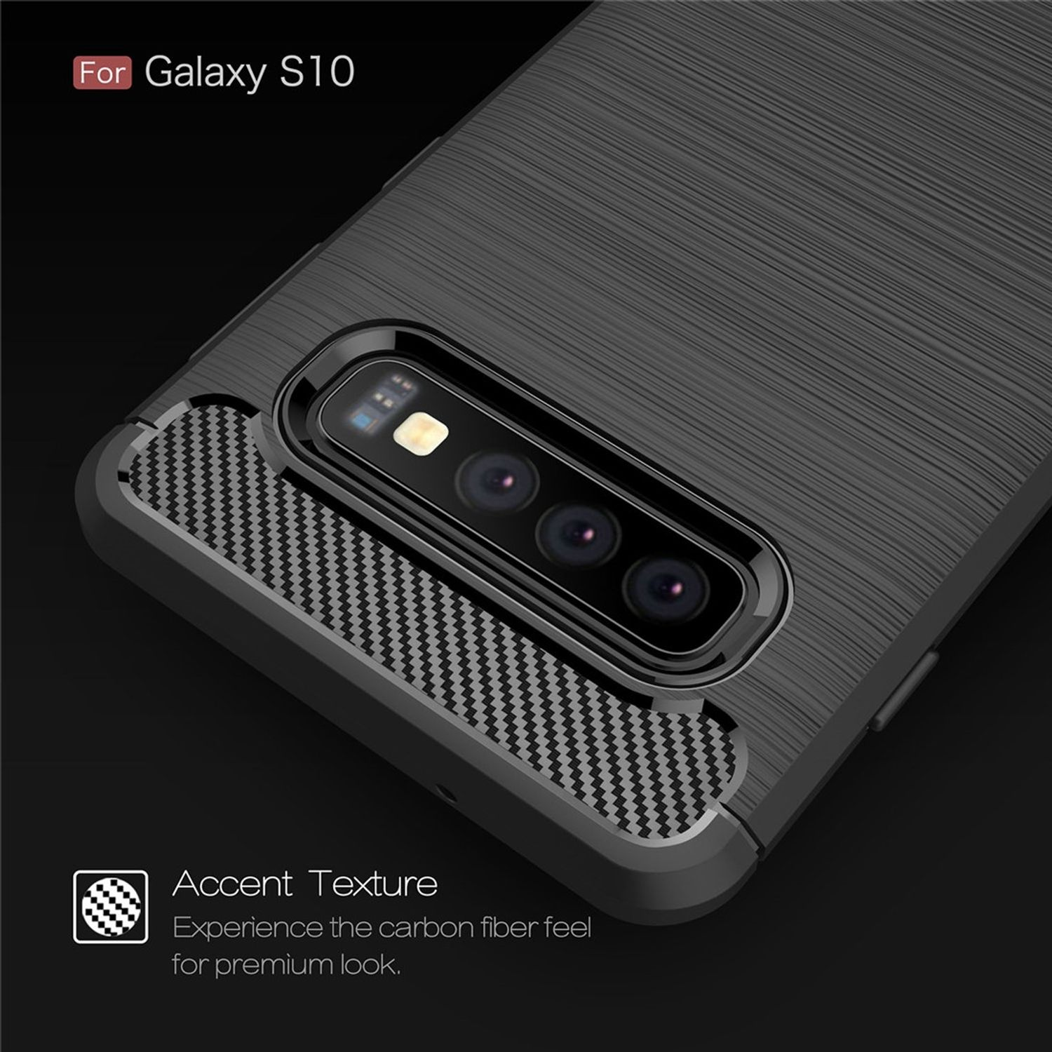 Galaxy Backcover, Carbon Samsung, Grau KÖNIG Handyhülle DESIGN S10, Optik,