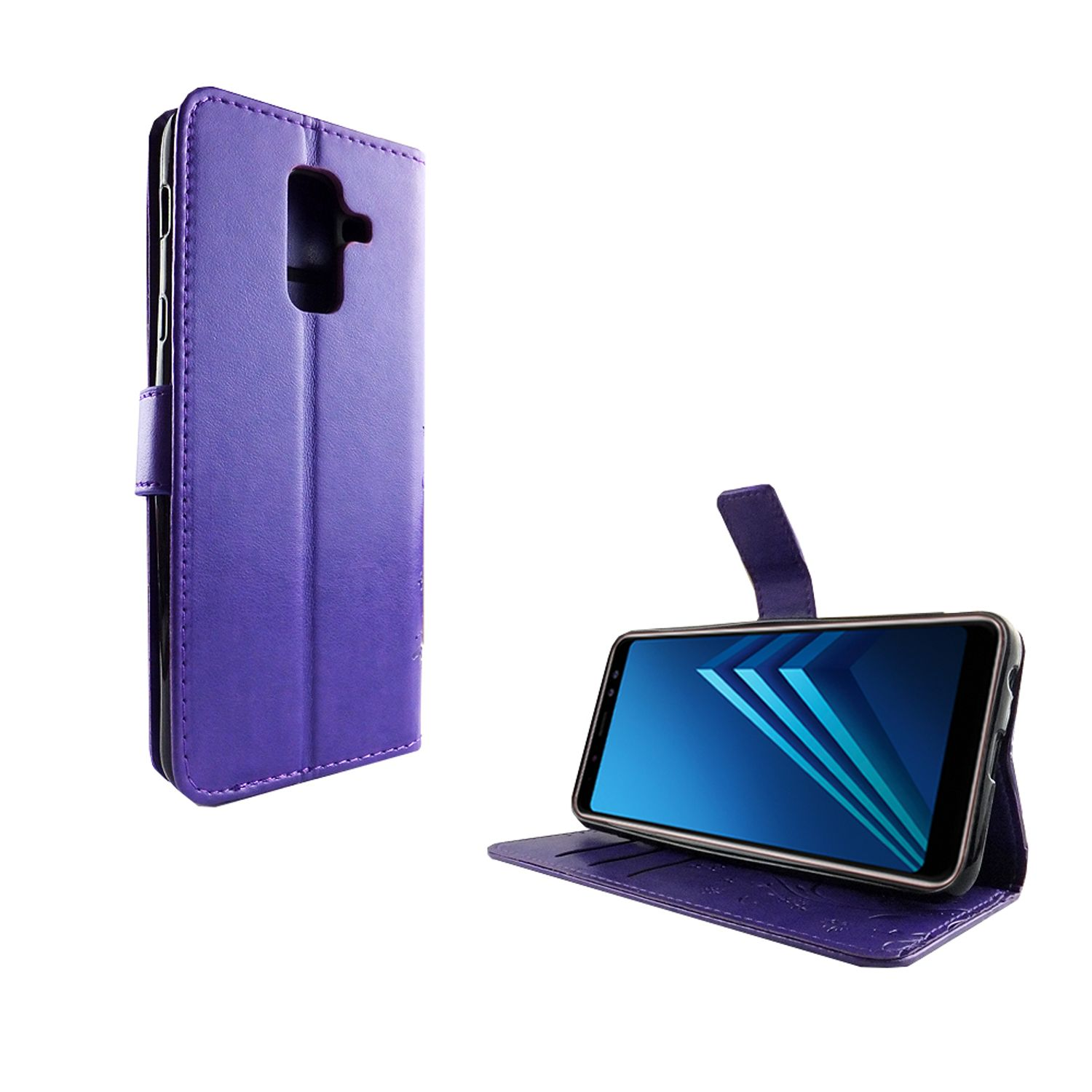 Galaxy Samsung, KÖNIG Schutzhülle, Plus (2018), DESIGN Violett Bookcover, A6