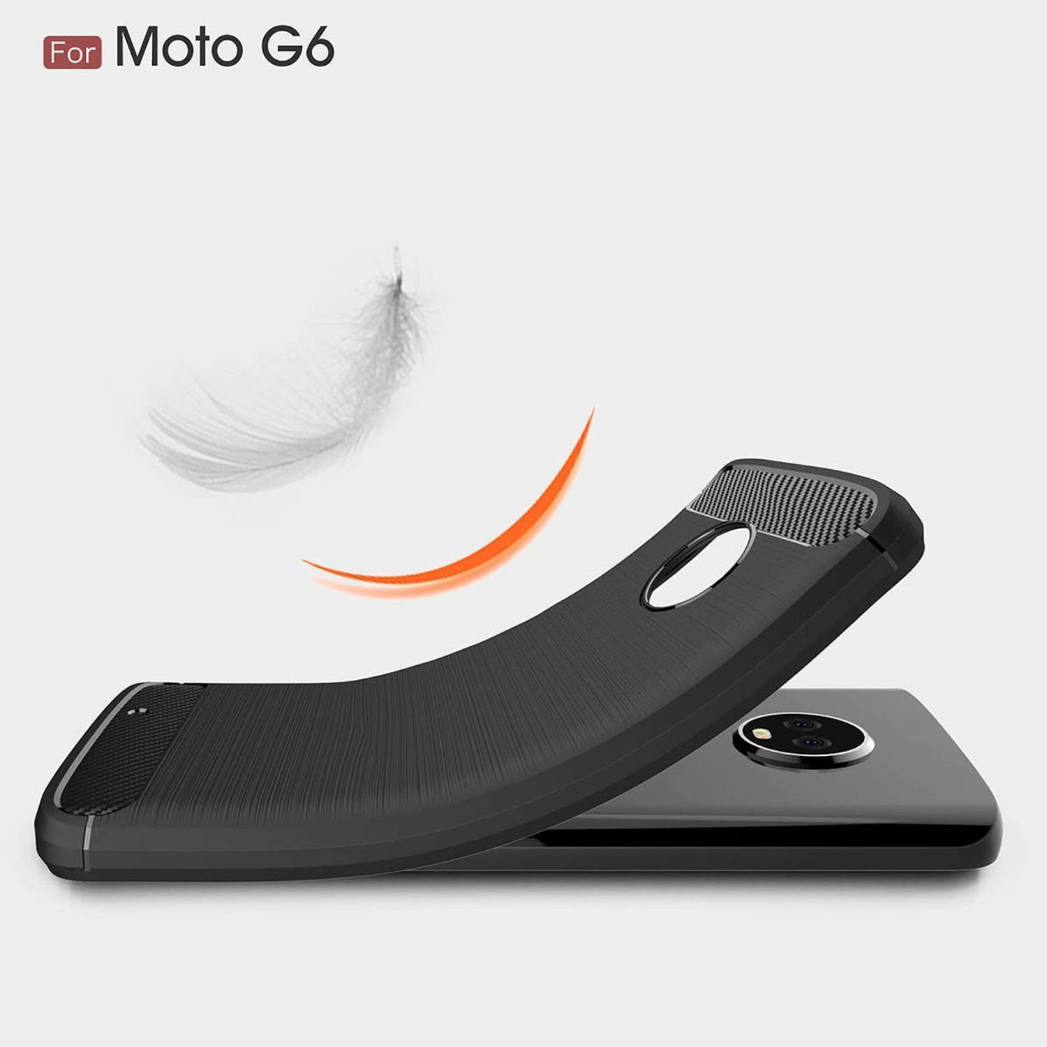 KÖNIG DESIGN Schutzhülle, Backcover, Motorola, Moto Schwarz G6