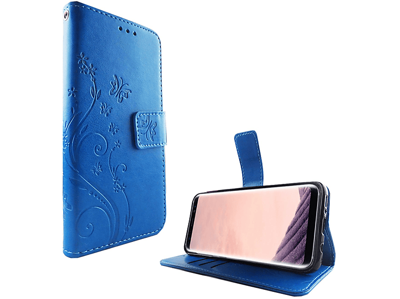 Samsung, Bookcover, Schutzhülle, Galaxy DESIGN Blau KÖNIG S8,
