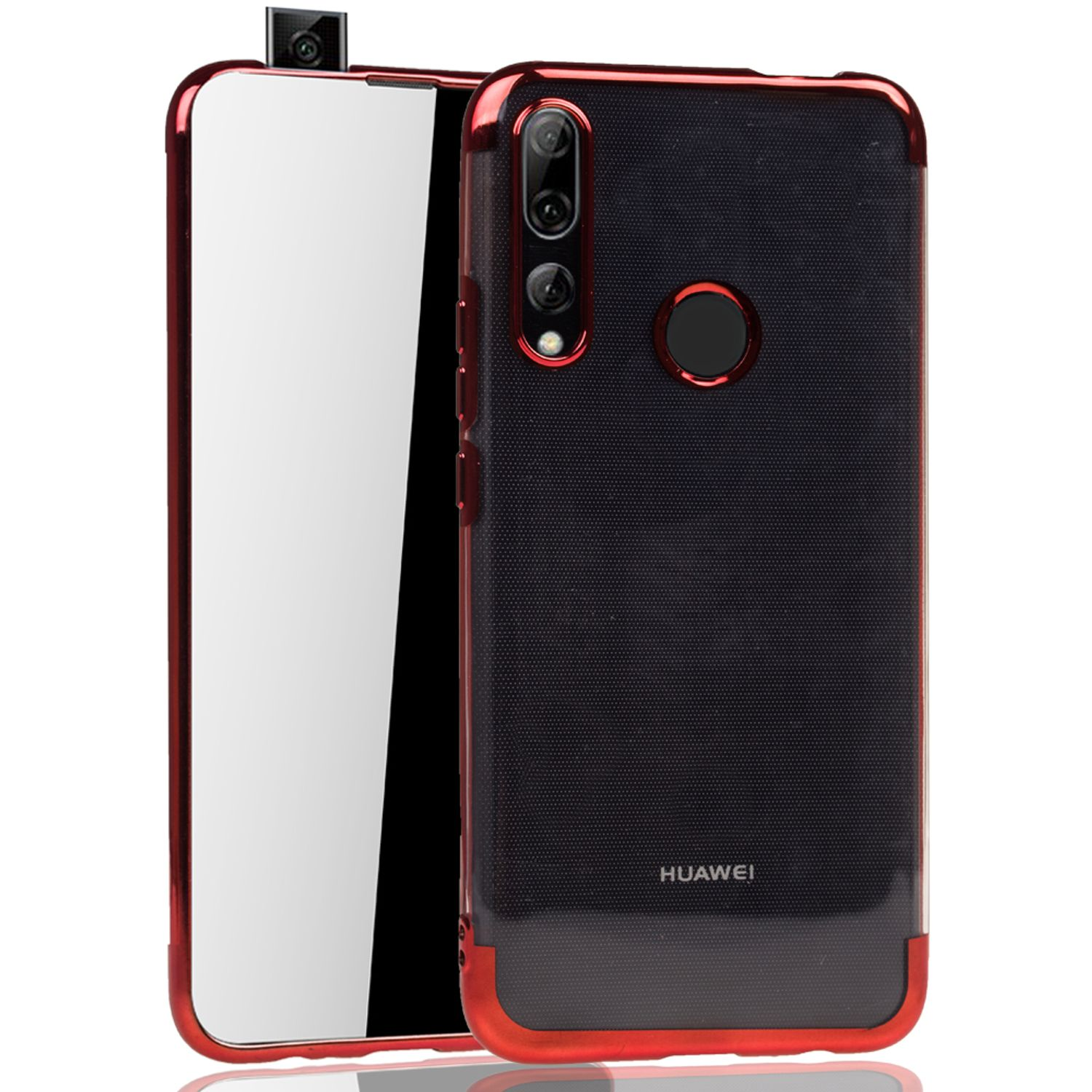 KÖNIG DESIGN Schutzhülle, Backcover, Huawei, Y9 (2019), Rot