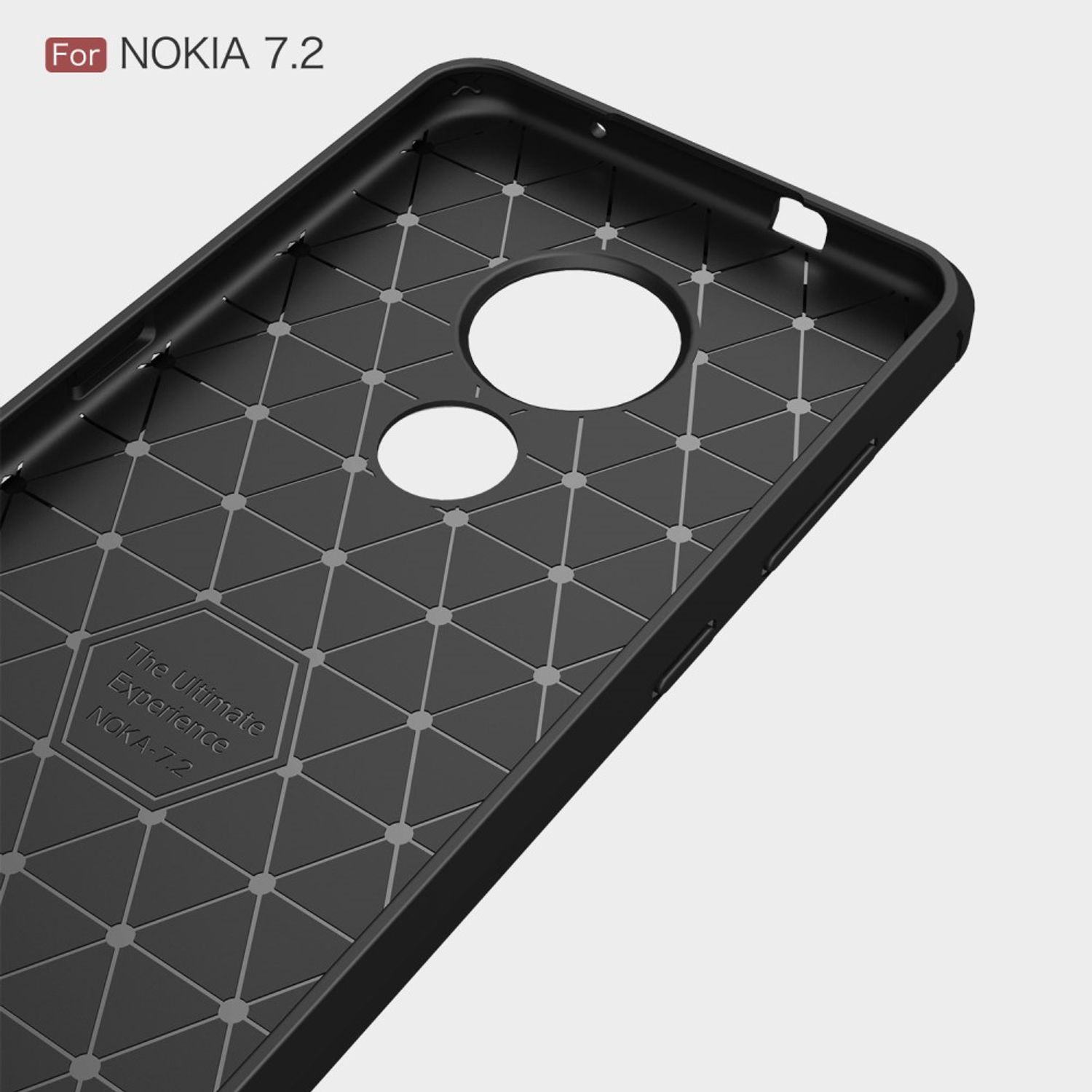 Schwarze Handyhülle mit geometrischem Muster für Nokia 7.2.
