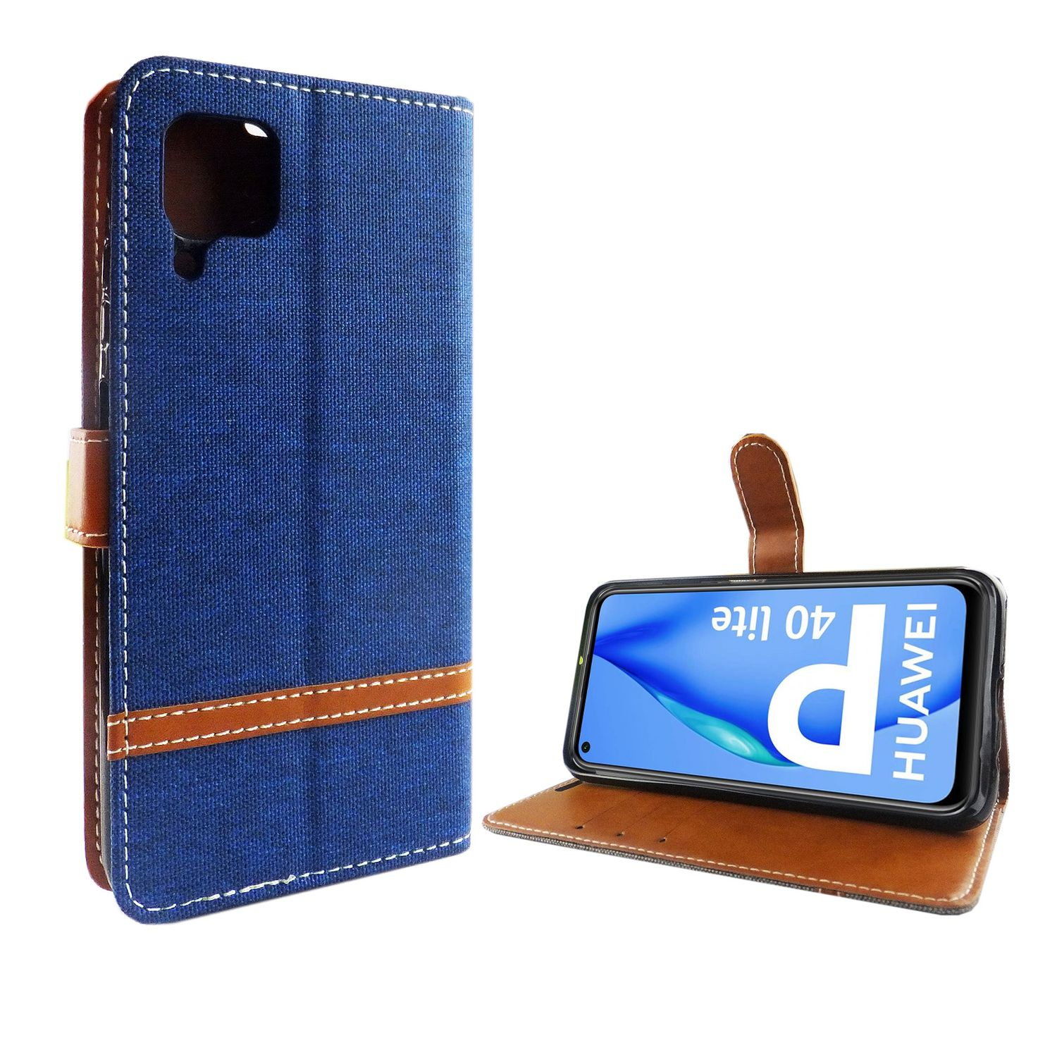 Blau Schutzhülle, Lite, Huawei, Bookcover, KÖNIG DESIGN P40