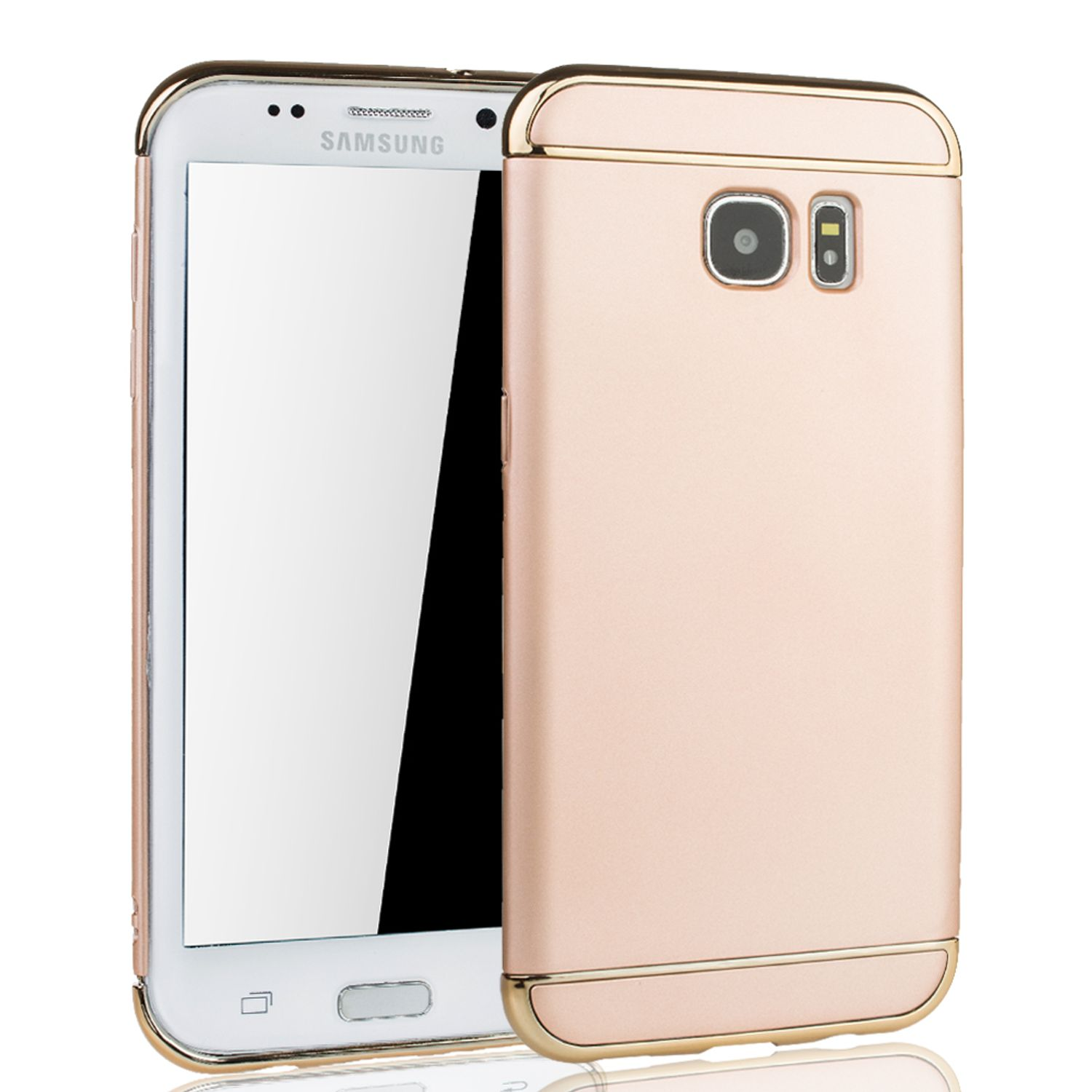Samsung, Edge, DESIGN Backcover, Galaxy S7 KÖNIG Schutzhülle, Gold