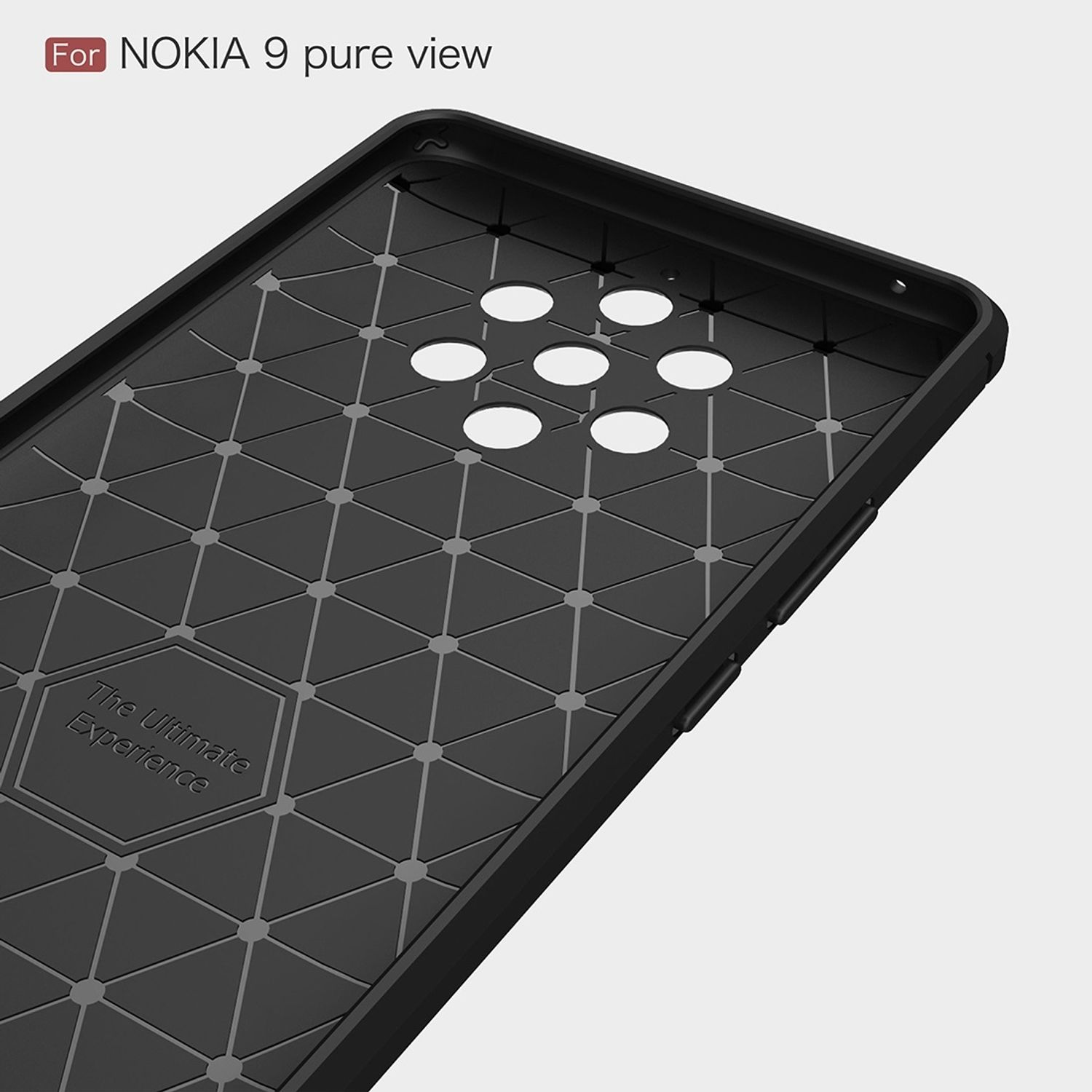 KÖNIG DESIGN Handyhülle Carbon View, 9 Nokia, Optik, Pure Backcover, Grau