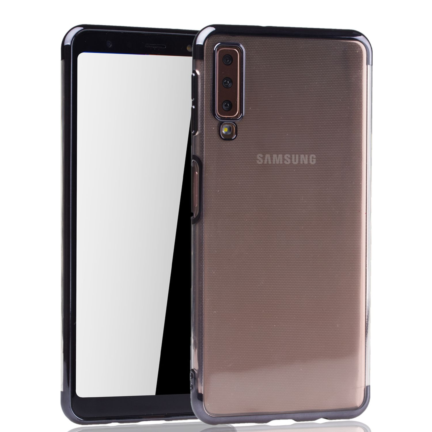KÖNIG Galaxy (2018), Schutzhülle, Samsung, A7 Schwarz DESIGN Backcover,