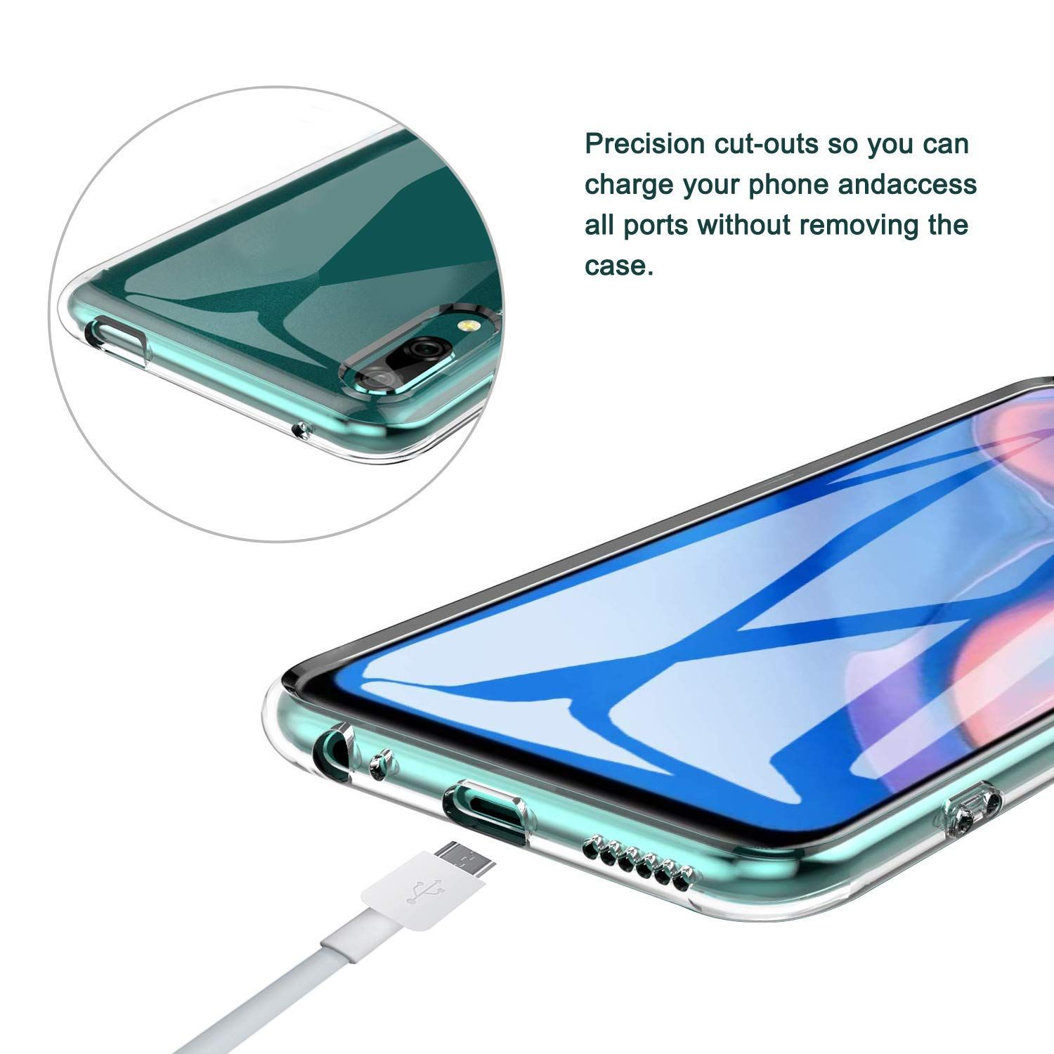 KÖNIG DESIGN Huawei, P Handyhülle Transparent Smart Backcover, Z, Ultra Dünn Bumper