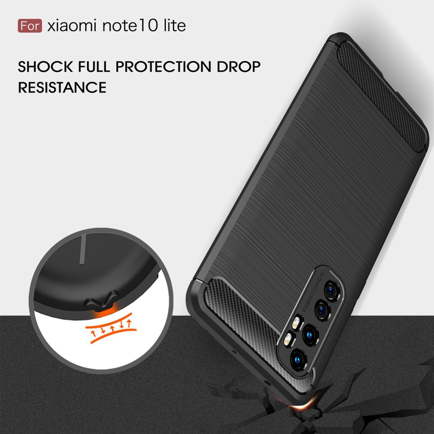 Note Schwarz Mi 10 Xiaomi, Backcover, DESIGN KÖNIG Schutzhülle, Lite,