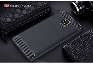 KÖNIG DESIGN Handyhülle Carbon Optik, Backcover, Samsung, Galaxy J7 (2018), Blau