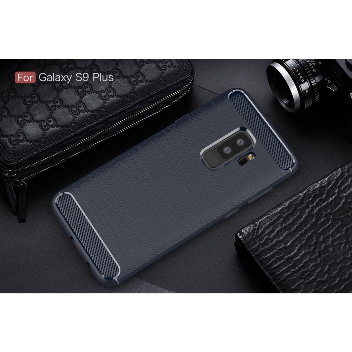 S9 KÖNIG Backcover, Blau DESIGN Plus, Schutzhülle, Galaxy Samsung,