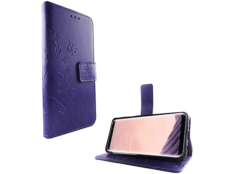 KÖNIG DESIGN Schutzhülle, Bookcover, S8, Samsung, Violett Galaxy