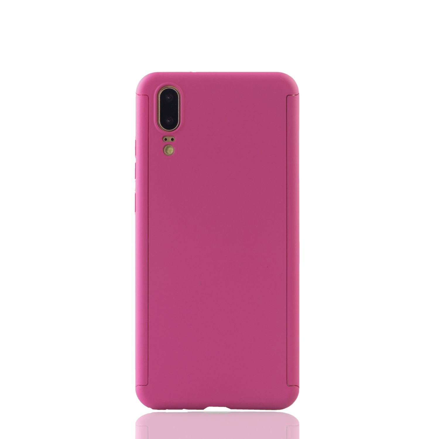 Pinke Handyhülle, Rückansicht. Die Handyhülle ist magenta und liegt auf weißem Grund.
