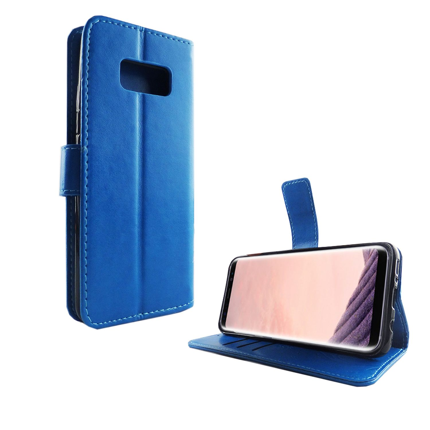 Blau Samsung, Bookcover, KÖNIG Galaxy S8, DESIGN Schutzhülle,