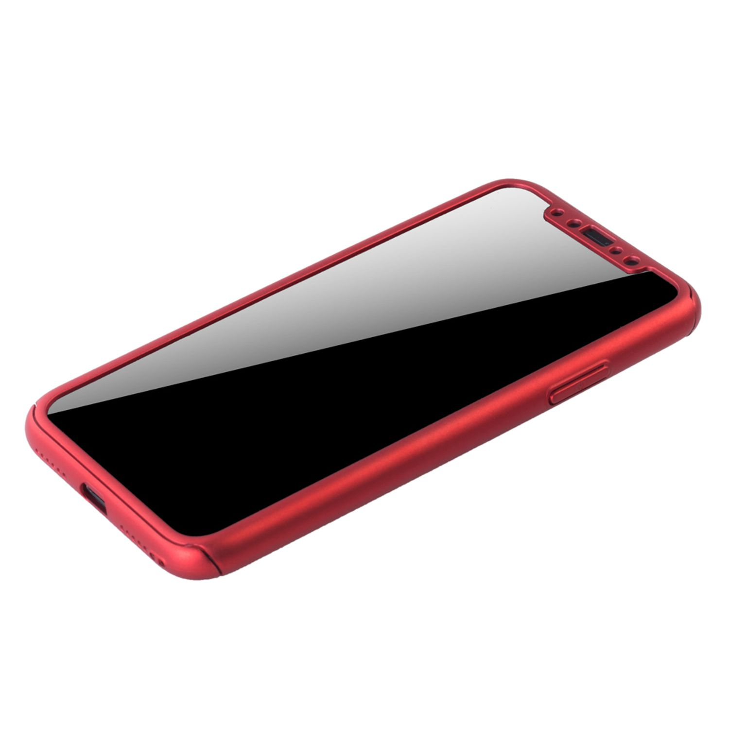 KÖNIG DESIGN Schutzhülle, Full Cover, iPhone X, Apple, Rot