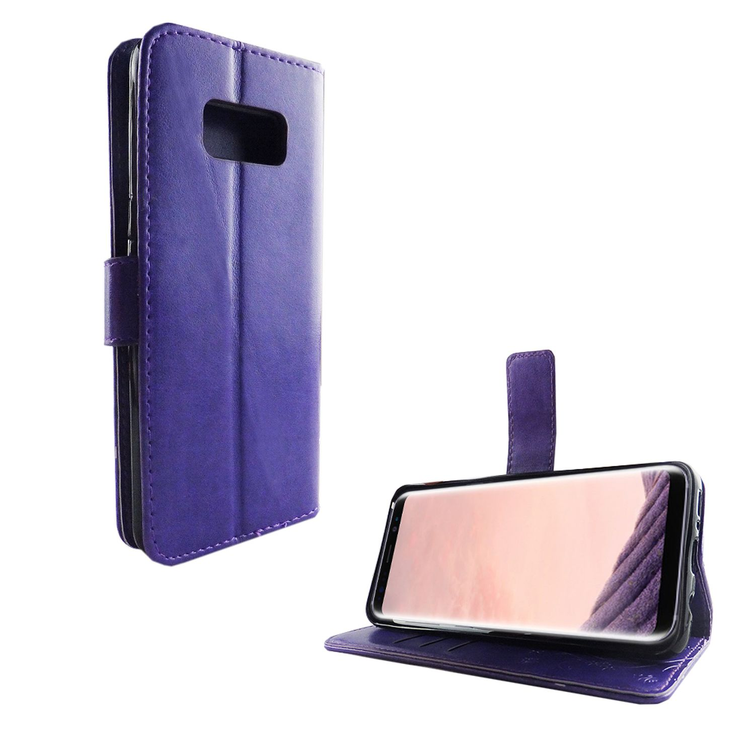 KÖNIG DESIGN Schutzhülle, Bookcover, Samsung, Galaxy Violett S8