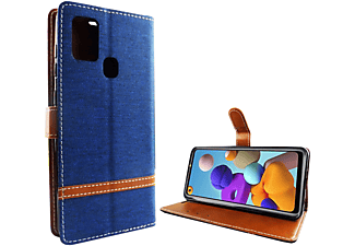 KÖNIG DESIGN Schutzhülle, Bookcover, Samsung, Galaxy A21s, Blau