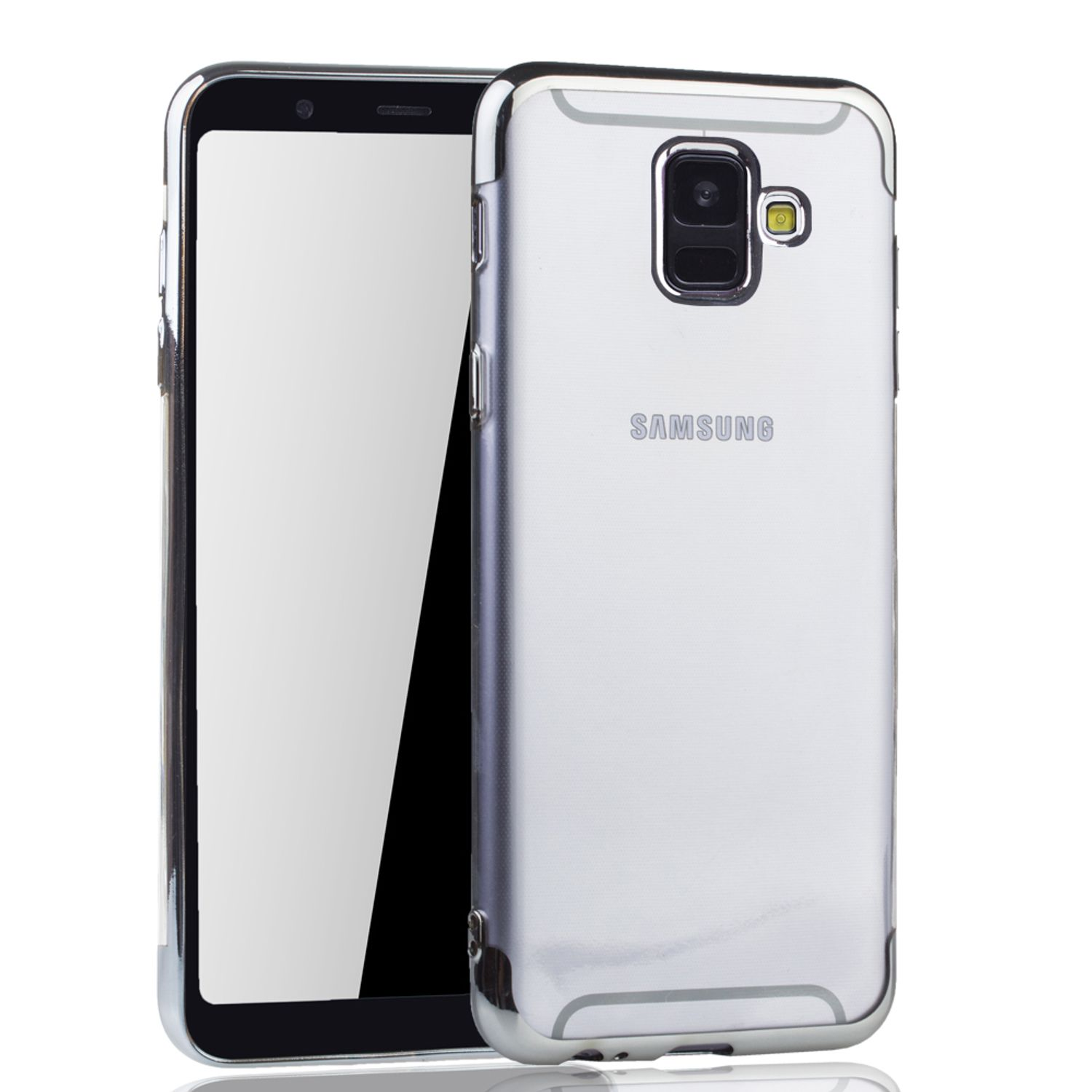 KÖNIG DESIGN Schutzhülle, Samsung, A6 (2018), Silber Galaxy Backcover