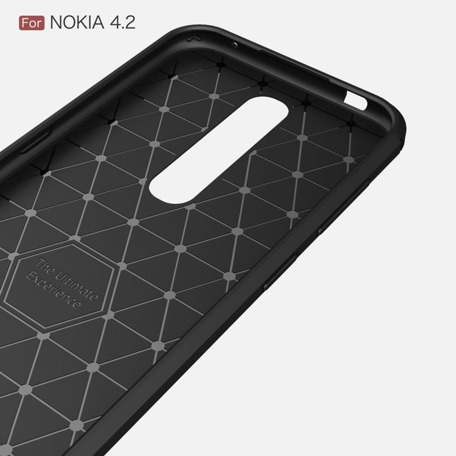 Optik, Nokia, Handyhülle 4.2, Grau Backcover, KÖNIG Carbon DESIGN