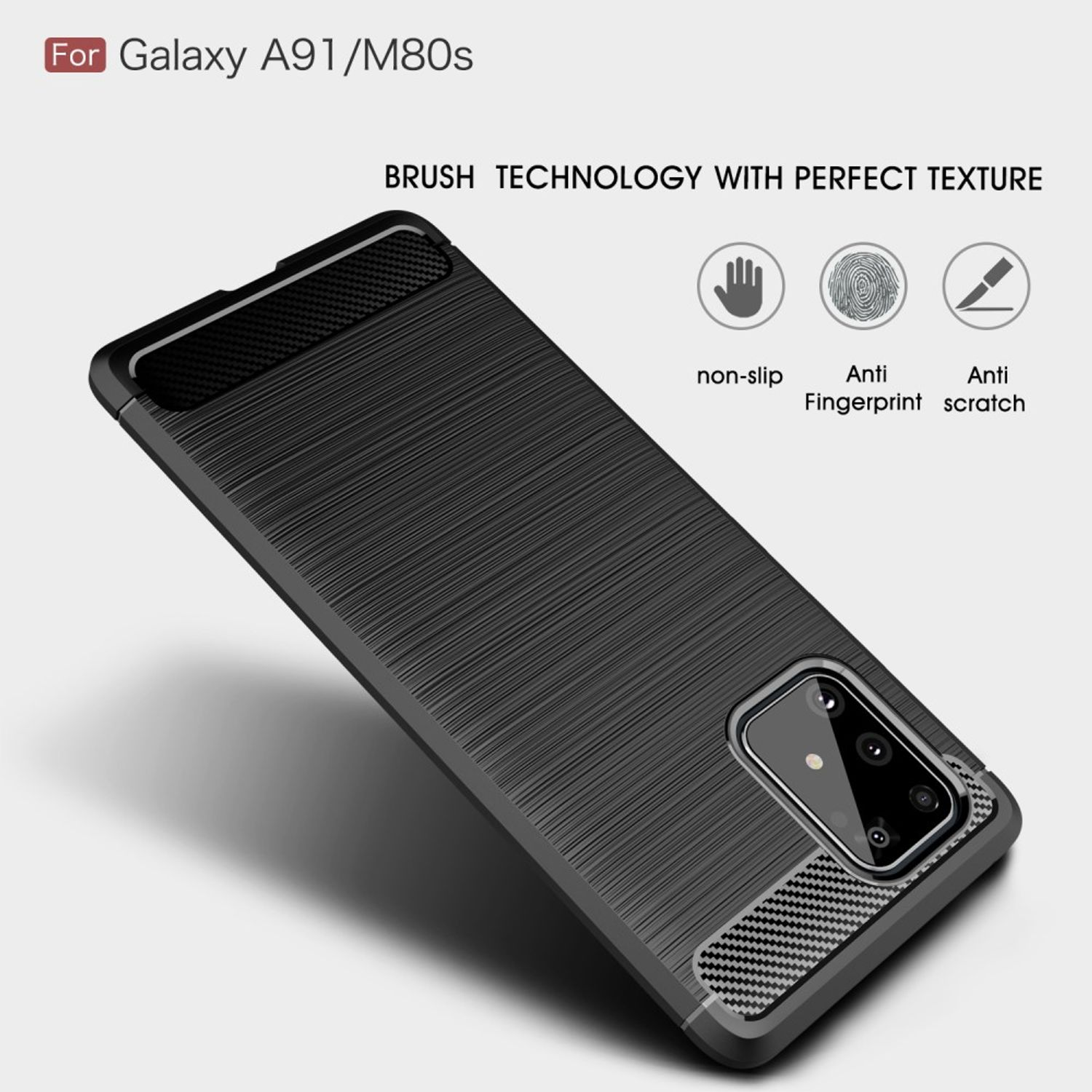 Backcover, KÖNIG Samsung, DESIGN Schutzhülle, Schwarz Galaxy A91,