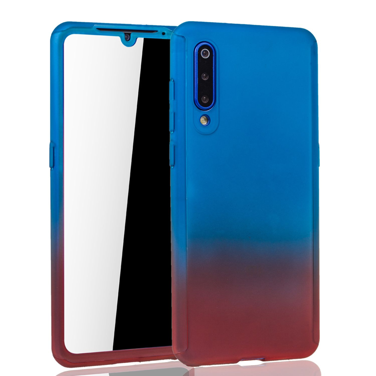 Blau-rotes Farbverlaufs-Handycase mit einem Telefon darin.