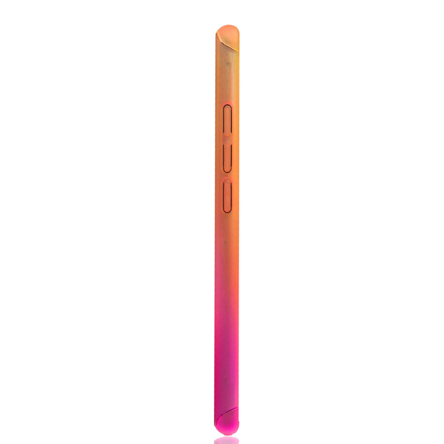 Seitenansicht einer Handyhülle mit Farbverlauf von Pink zu Orange.
