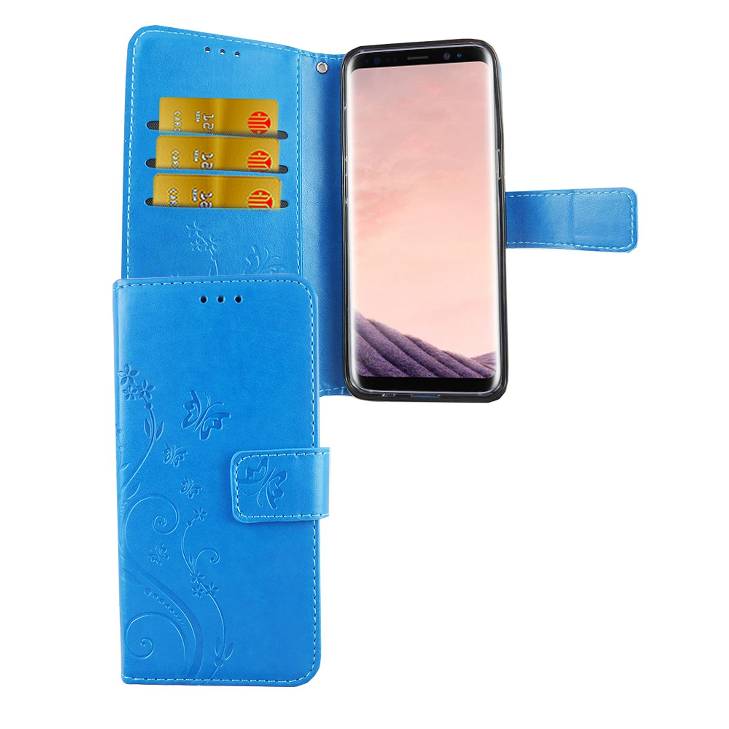 Blau DESIGN Galaxy Samsung, S8, Bookcover, KÖNIG Schutzhülle,
