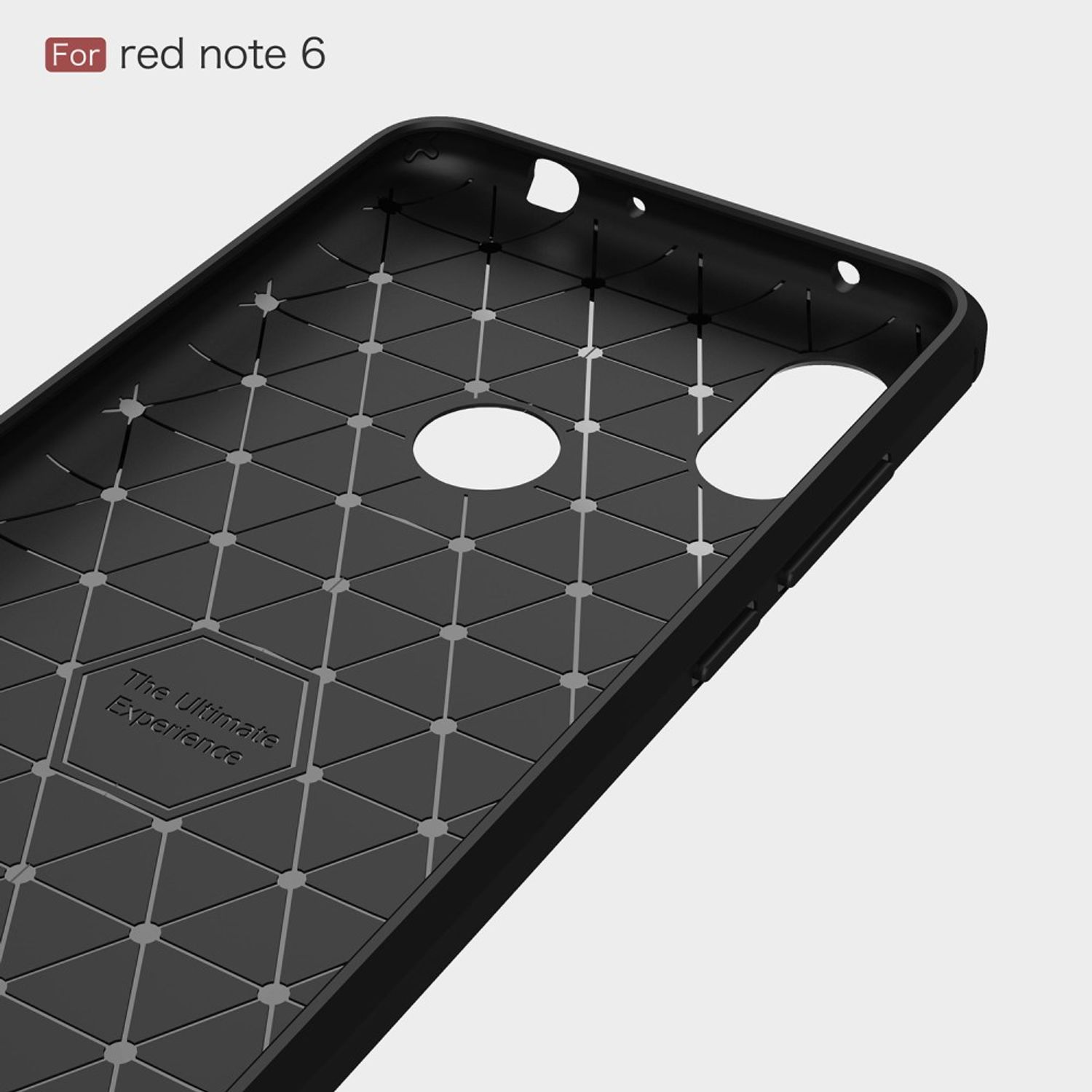 Schwarze Handyhülle mit geometrischem Muster. Schwarz und Grau. Weißer Hintergrund.