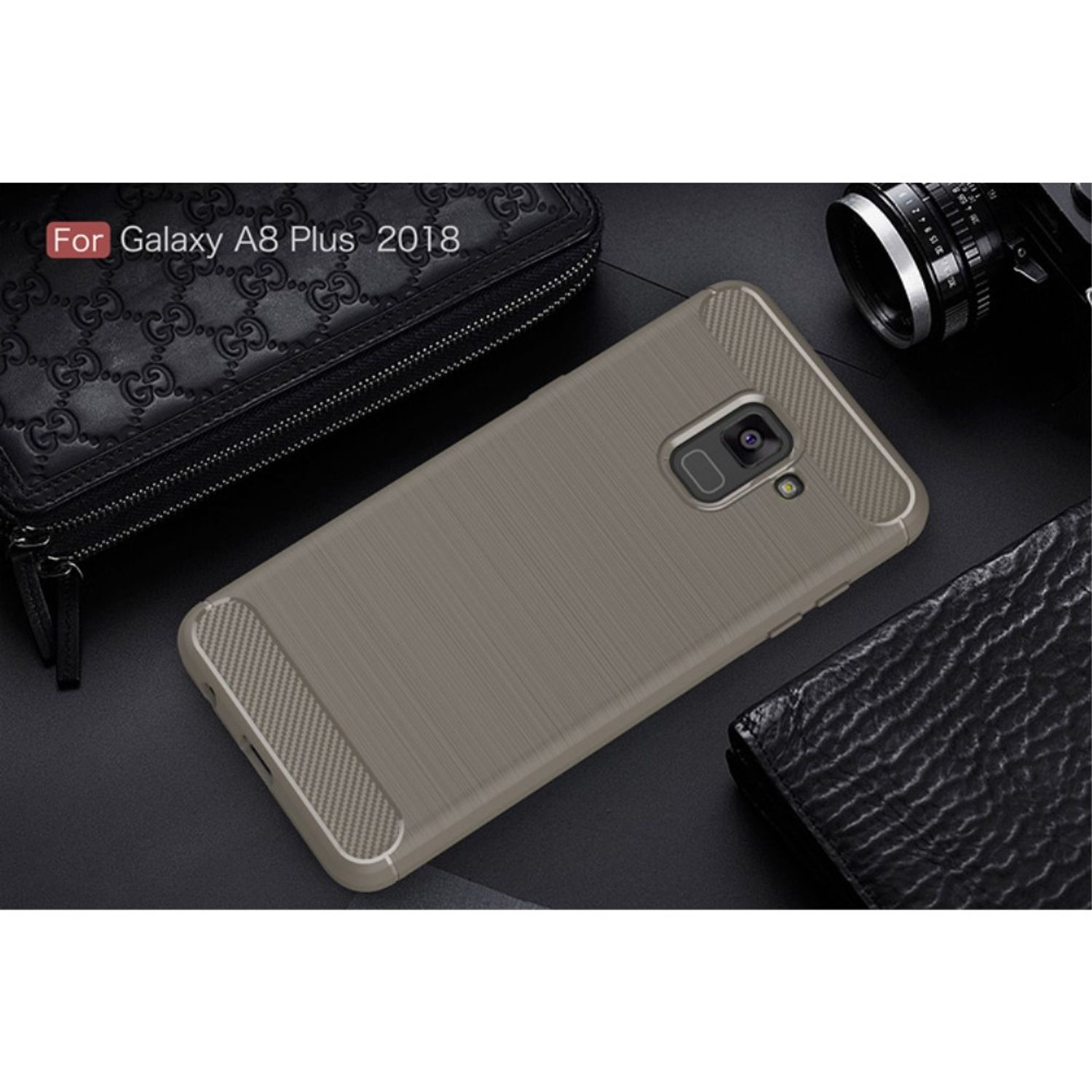 KÖNIG DESIGN Schutzhülle, Backcover, (2018), Grau A8 Galaxy Samsung, Plus