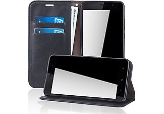 KÖNIG DESIGN Handyhülle, Bookcover, Wiko, Lenny 4, Schwarz