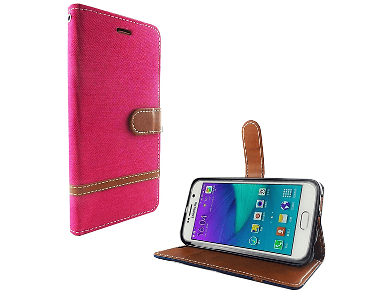 KÖNIG DESIGN Schutzhülle, Bookcover, Samsung, Galaxy S6, Rosa