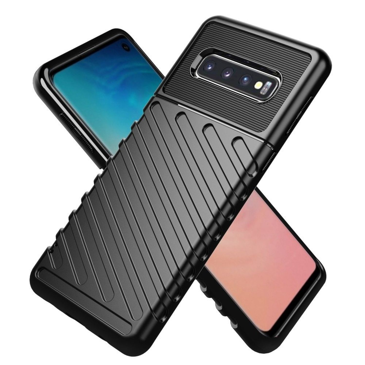 S10 Case, Samsung, Lite, Schwarz Thunder COFI Galaxy Bumper,