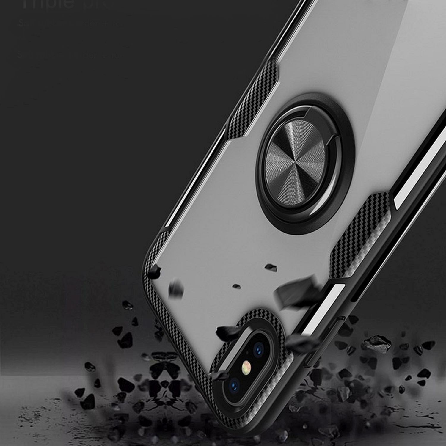 Xiaomi, Ring Bumper, Redmi Transparent Case, Note COFI 8, Carbon