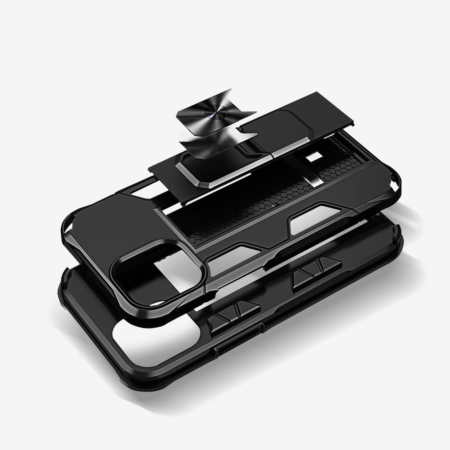 COFI Defender Case Kickstand, Schwarz 12 Bumper, iPhone Apple, Mini