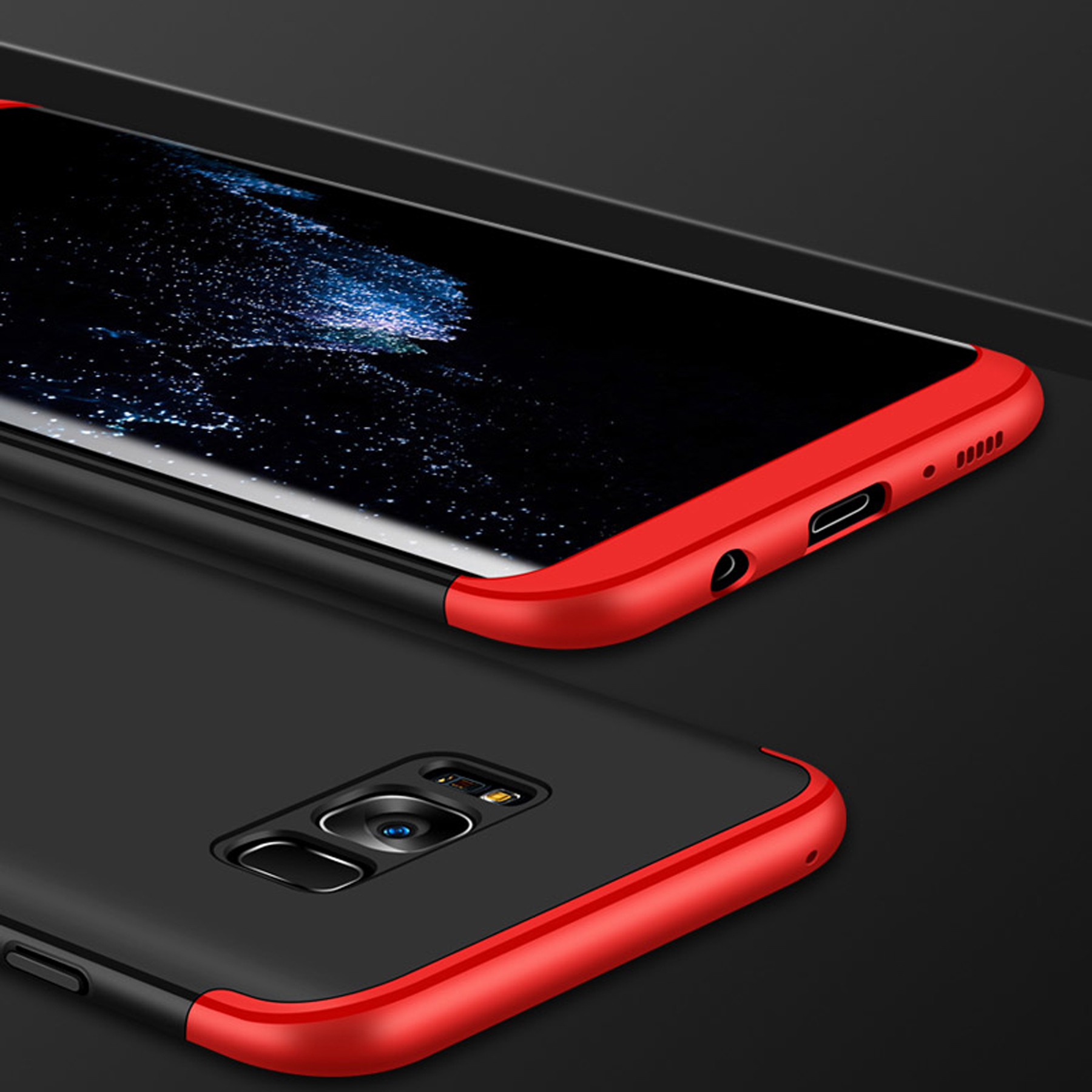 Schwarz-Rot Silikon Slim Bumper, Apple, Case, XS, COFI iPhone