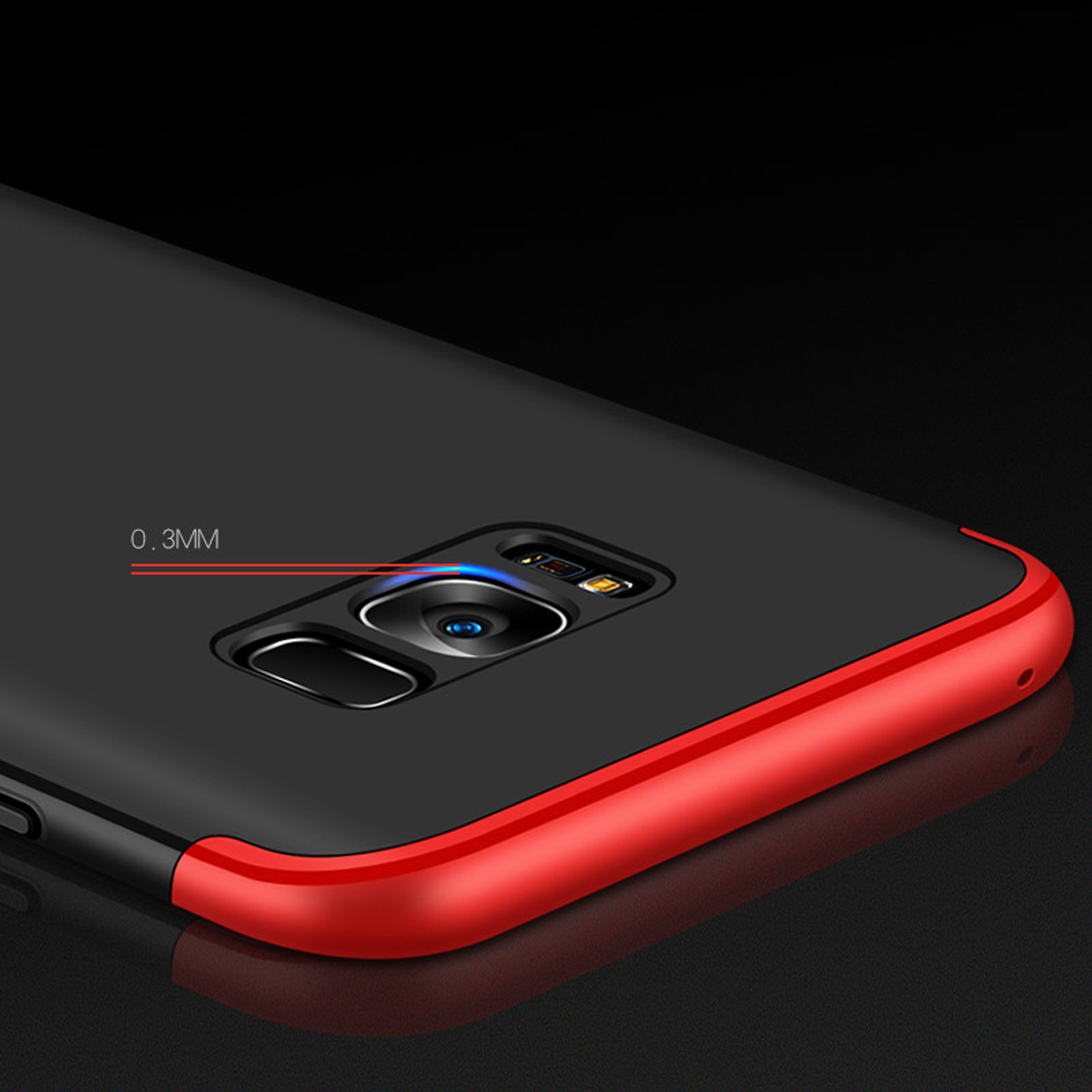 Case, Silikon COFI Bumper, Apple, 7, Slim iPhone Schwarz-Rot